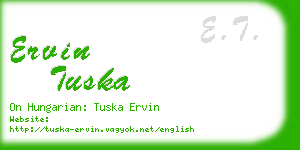 ervin tuska business card